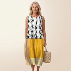 Bella - Casual Colorblock Midi Dress