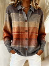 Edith | Autumn Ombre Plaid Cardigan for Women