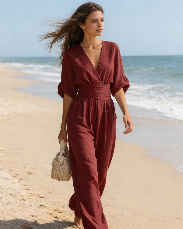 VALENCIA | Elegant Slimming Jumpsuit with V-Neck – Michael