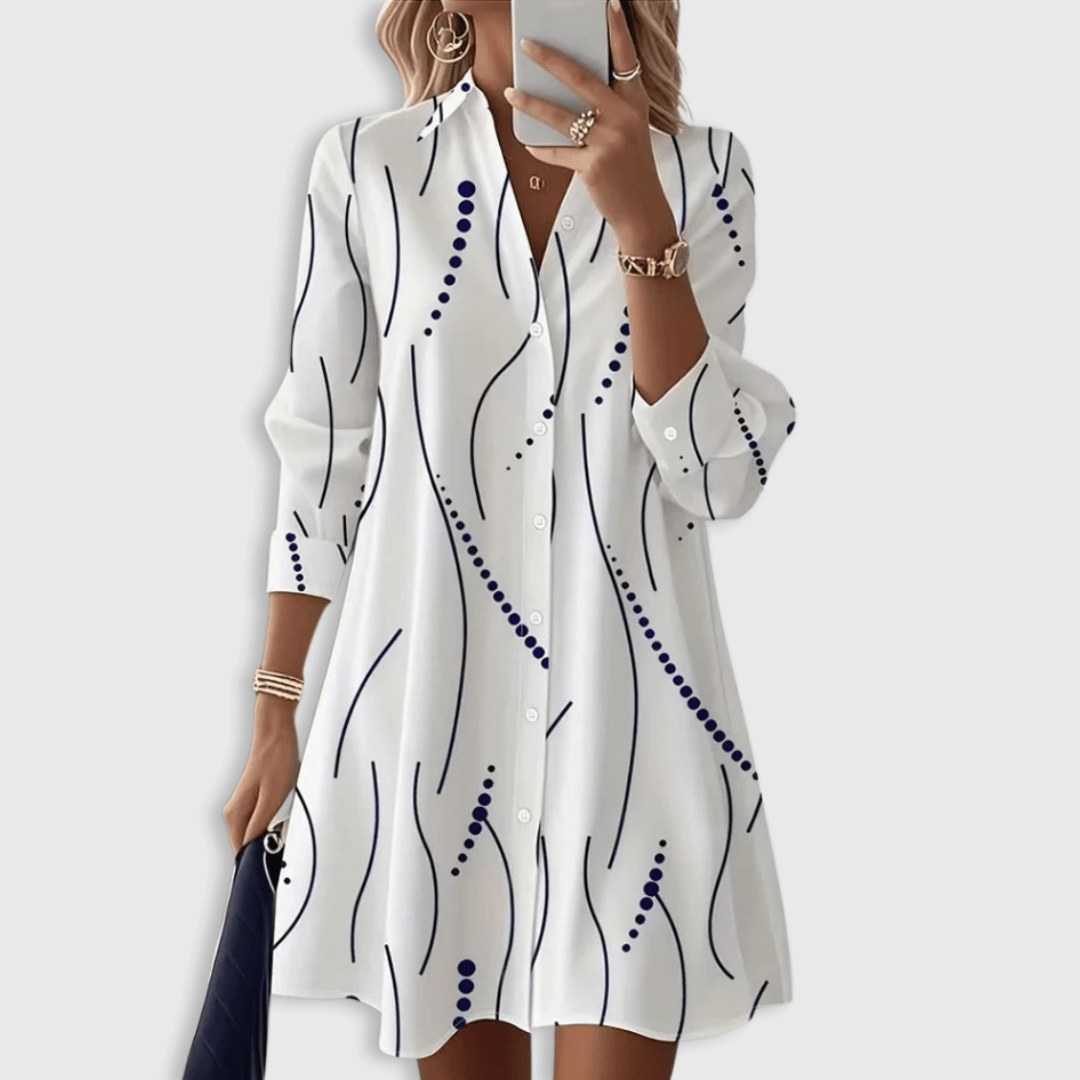 Rose | Wavy Collar Shirt Dress