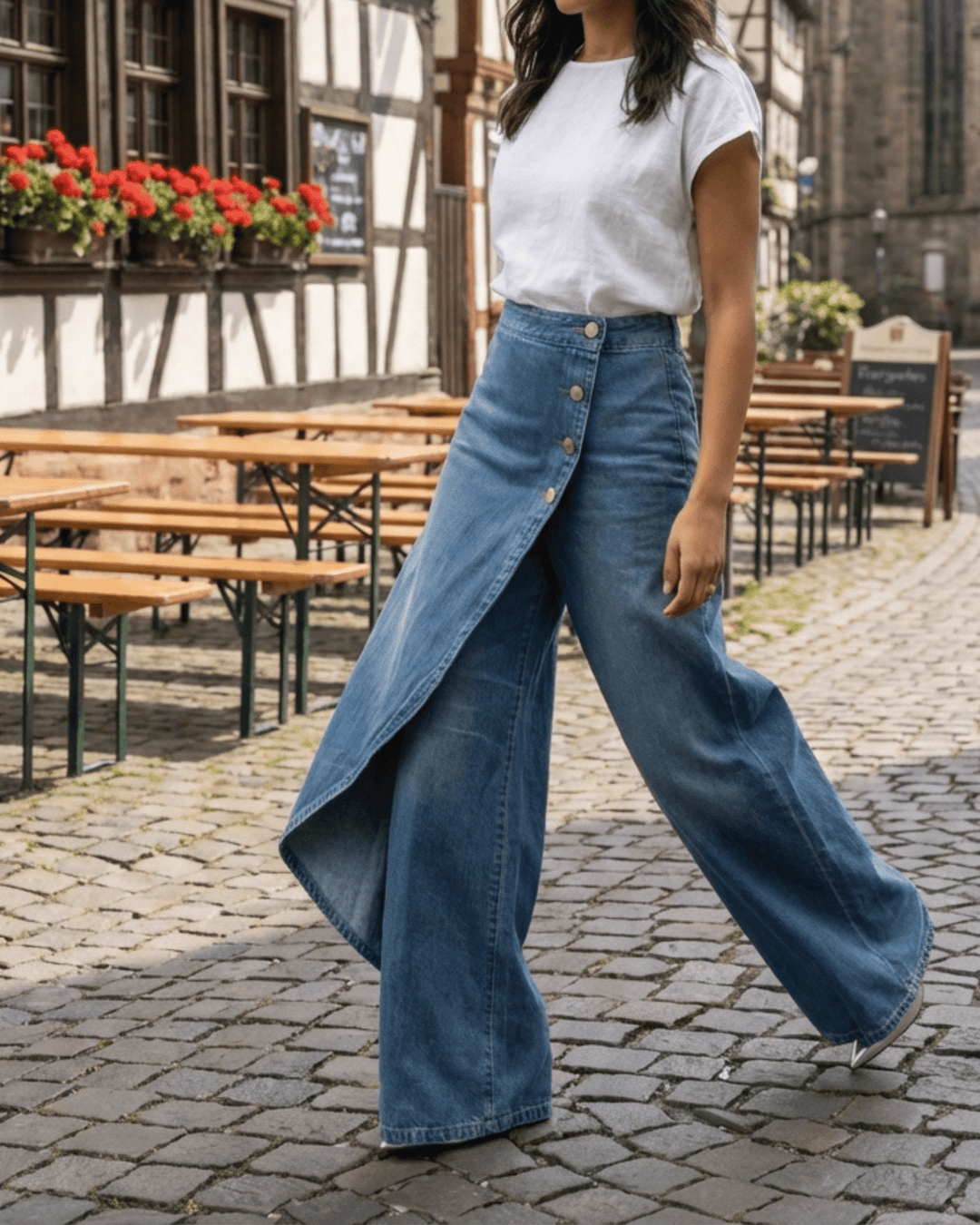 Yasmin | Denim Wrap Trousers