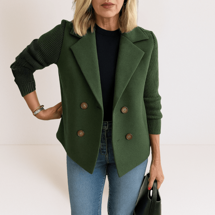 Feyrinna | Elegant Knit-sleeve Jacket