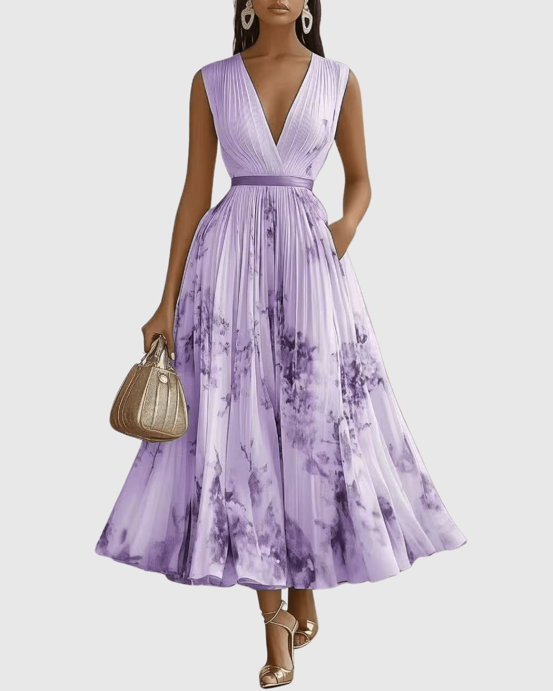 ROWELLA™ | Elegant Pleated Maxi Dress