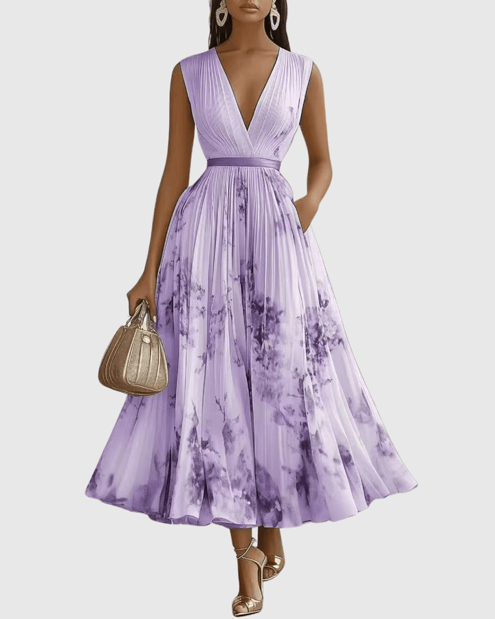 ROWELLA™ | Elegant Pleated Maxi Dress