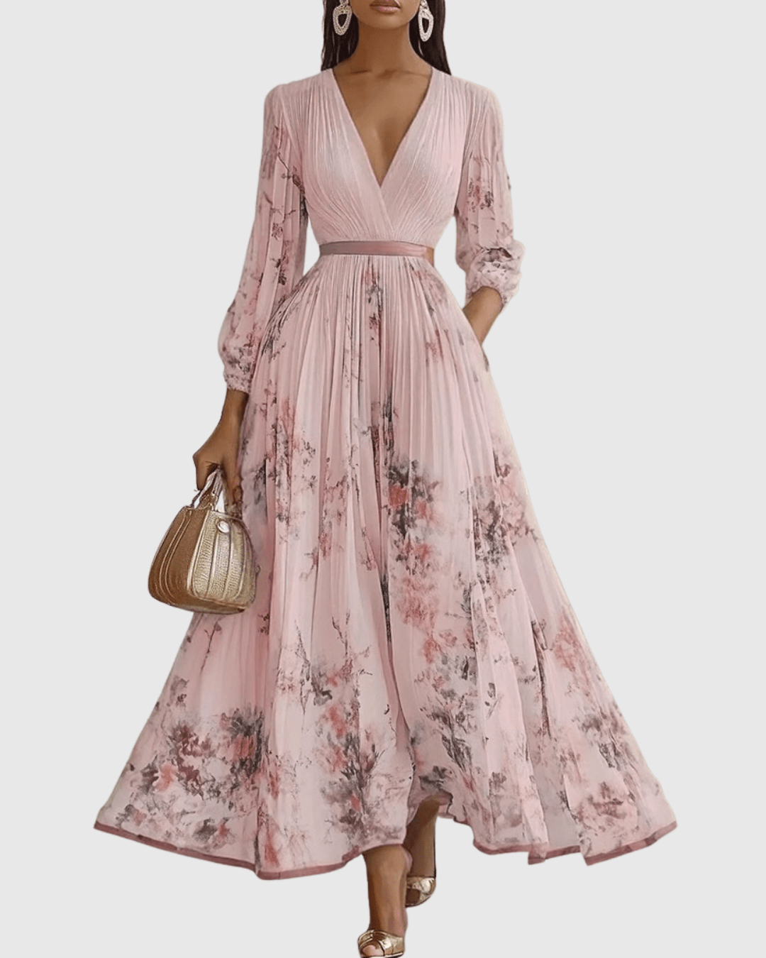 ROWELLA™ | Elegant Pleated Maxi Dress