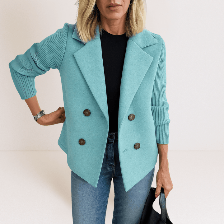 Feyrinna | Elegant Knit-sleeve Jacket