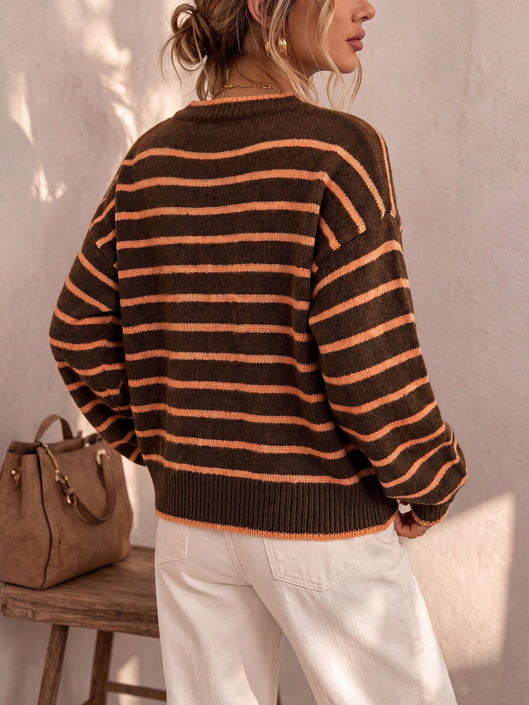 Mabel | Striped Knit Cardigan for Women