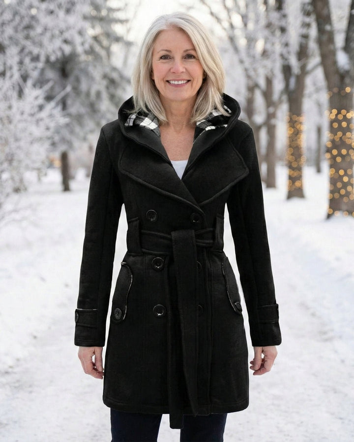 Sheila | Plaid Collar Wool Coat