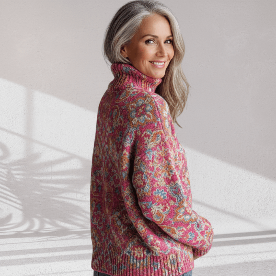 Florence - Floral Knit Turtleneck