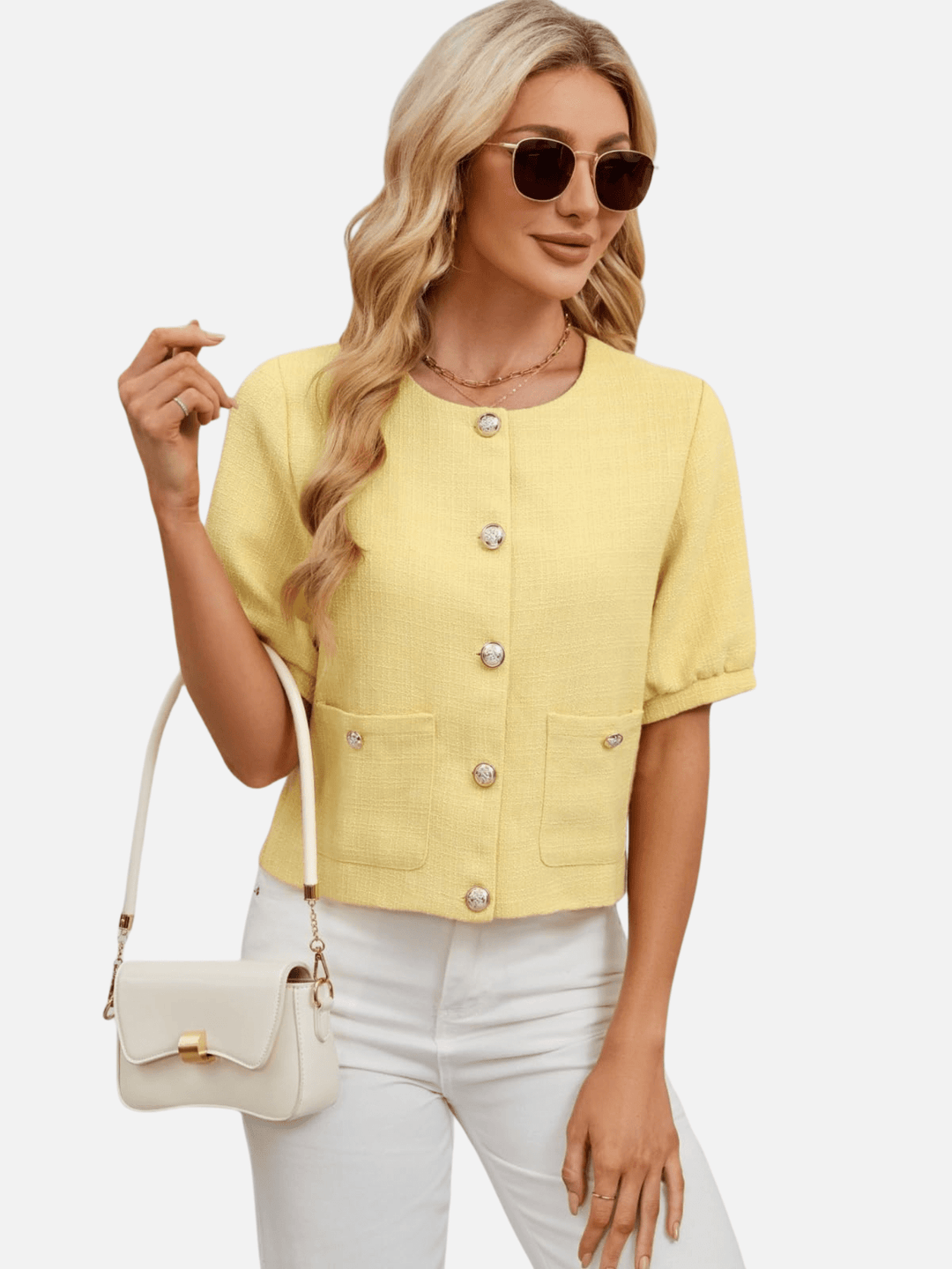 Vivian | Cropped Tweed Blazer Jacket