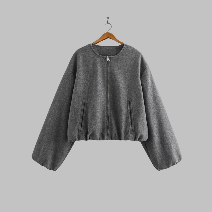 OVALIE™ - Chic Long Sleeve Zipper Crop Top Jacket