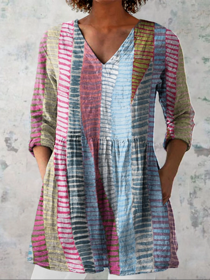 Noa | Long Blouse with Striking Pattern