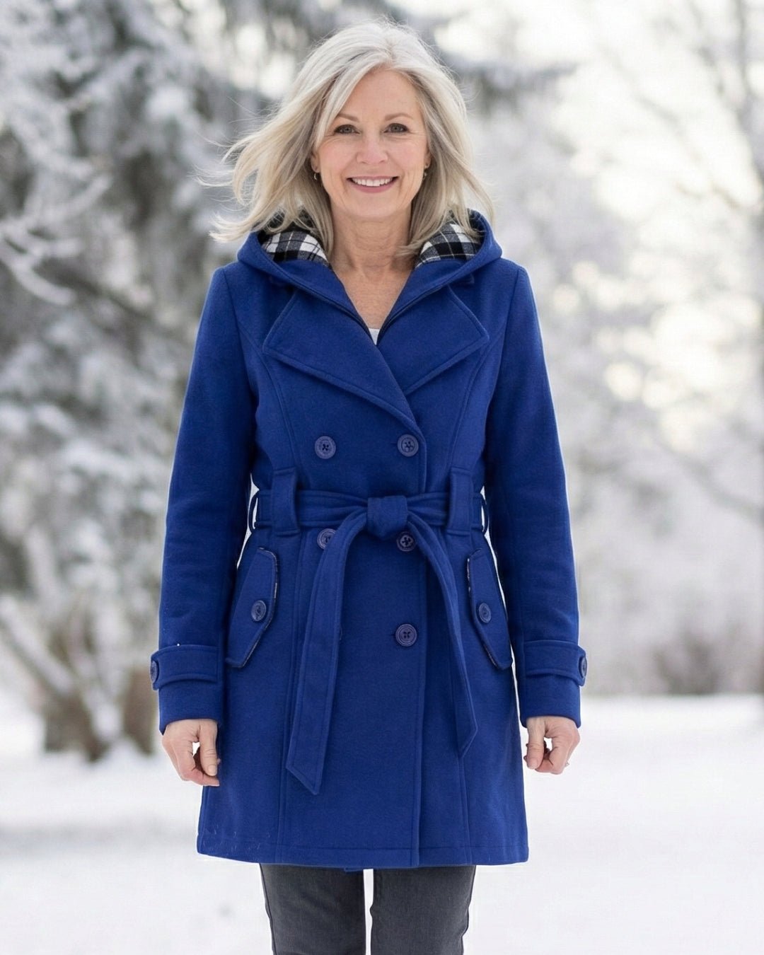 Sheila | Plaid Collar Wool Coat