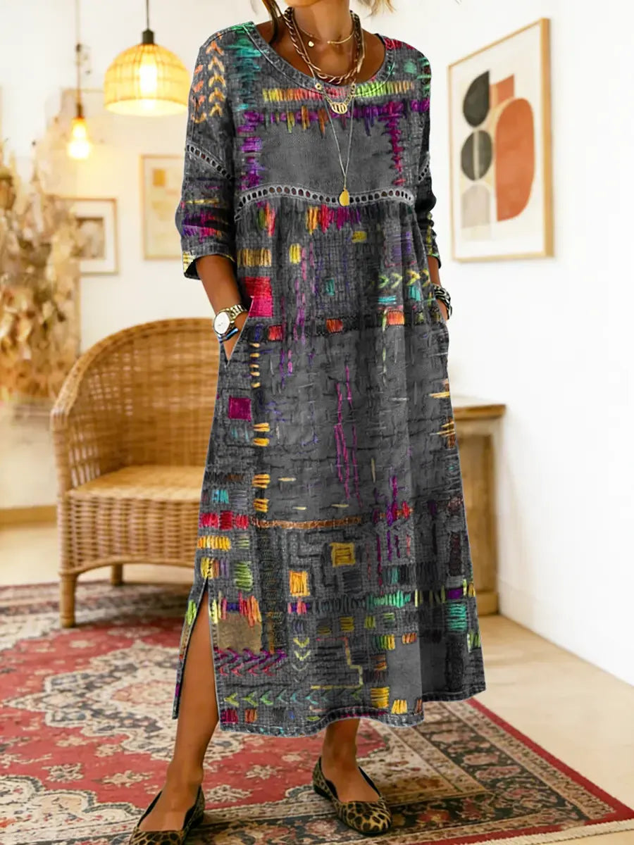Manuela | Denim Patchwork Dress