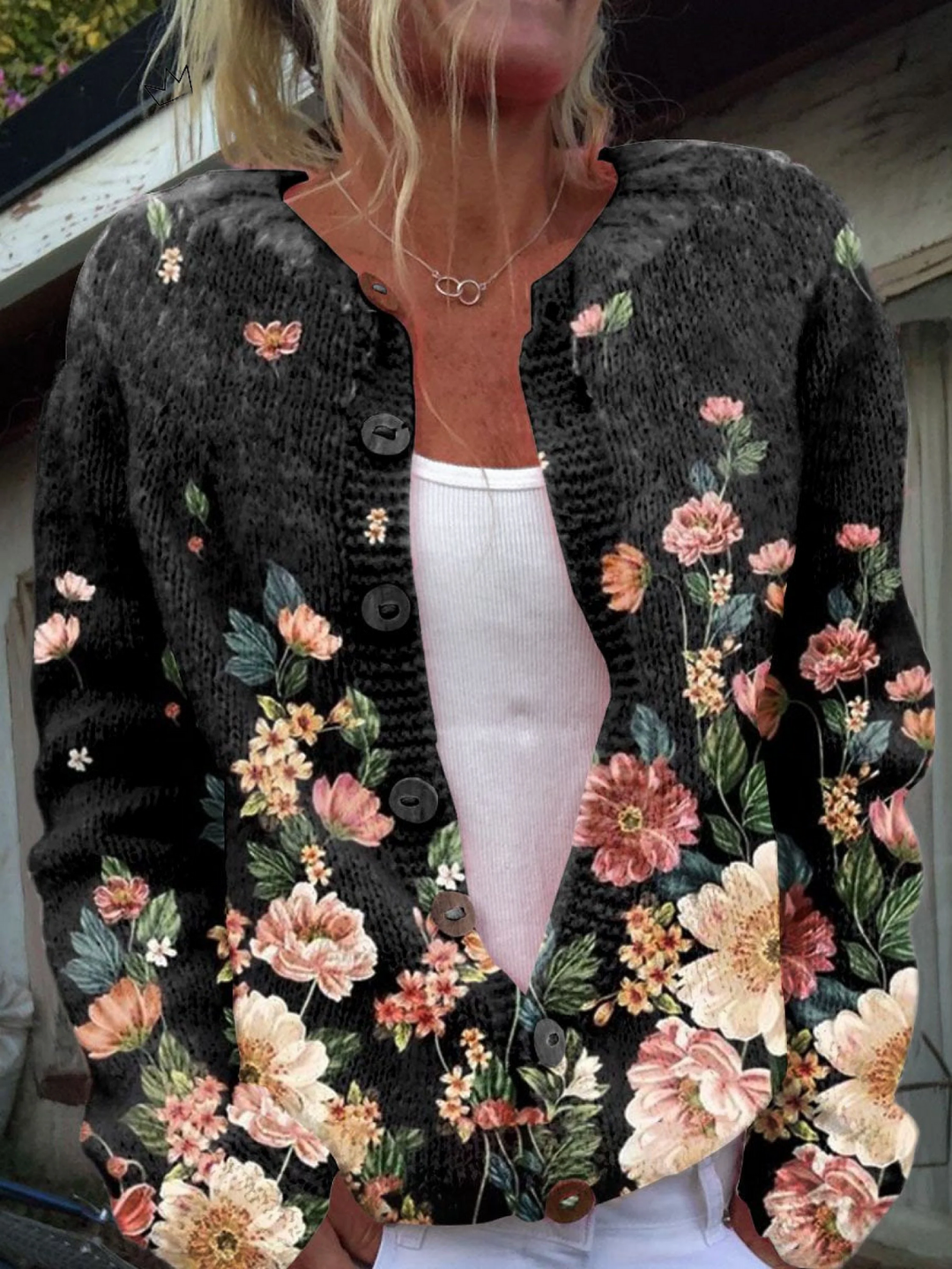 Vintage Floral Cardigan for Women