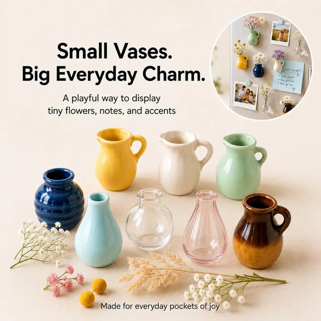 Roselle | Mini Vase Ceramic Magnets
