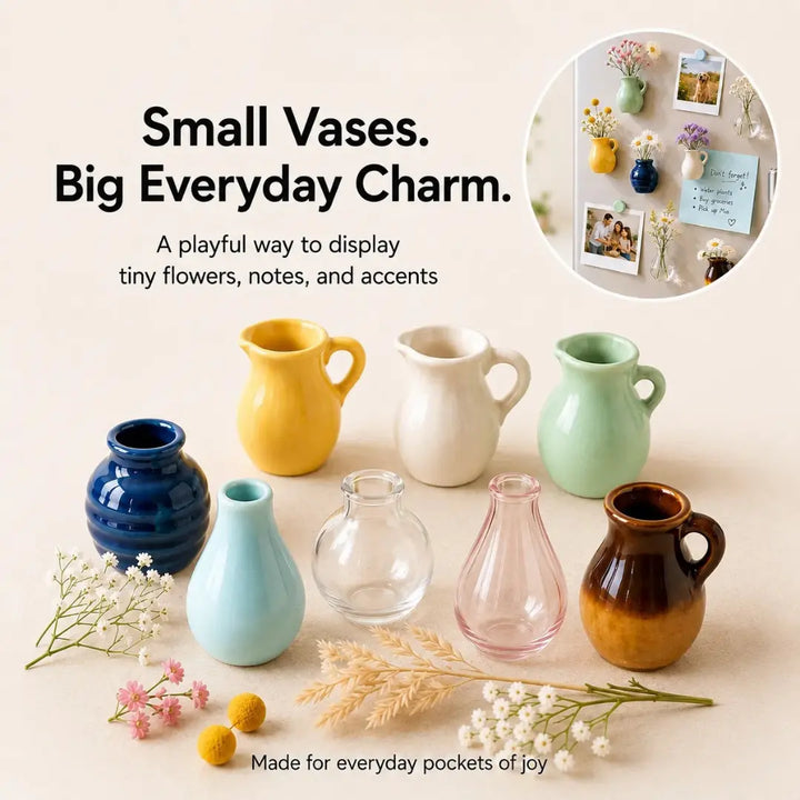 Roselle | Mini Vase Ceramic Magnets