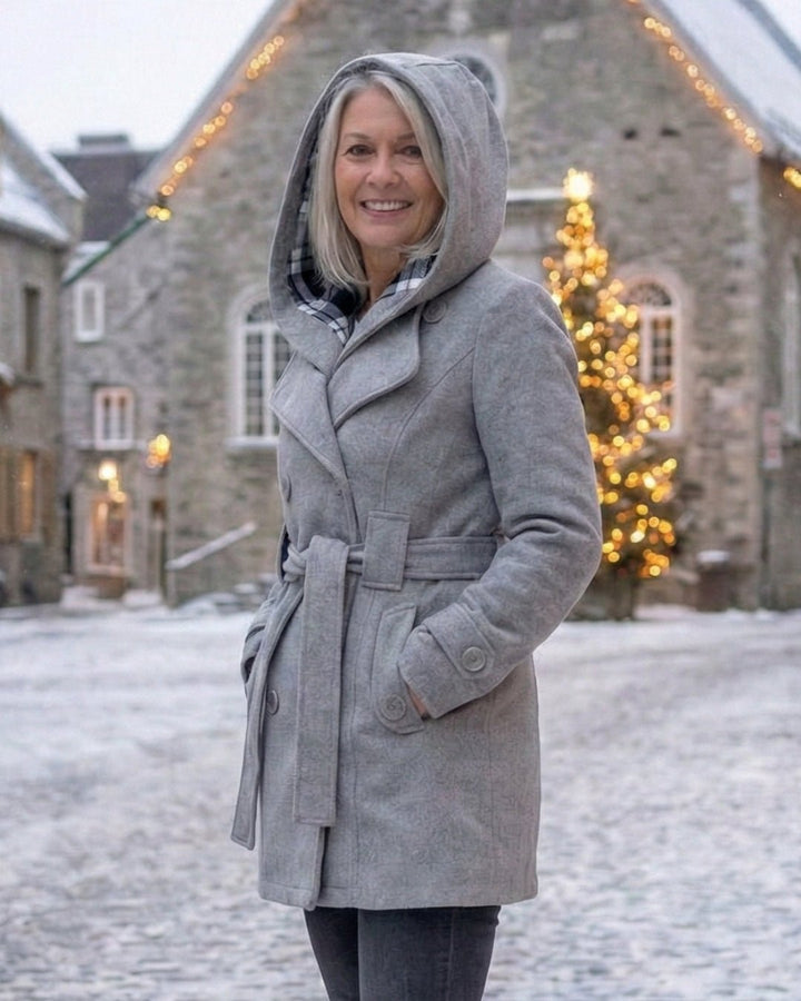 Sheila | Plaid Collar Wool Coat
