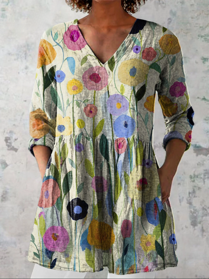 Remi | Long Blouse with Expressive Pattern