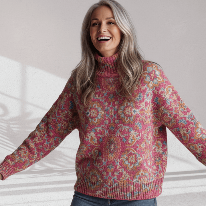 Florence - Floral Knit Turtleneck