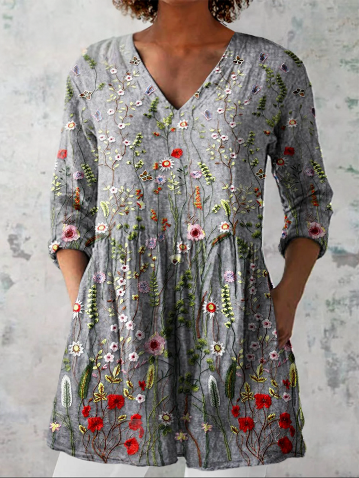 Sloane | Long Blouse with Expressive Pattern