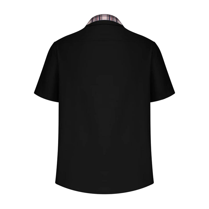 Men’s Summer Casual Shirt | Checked Trim, Short Sleeve