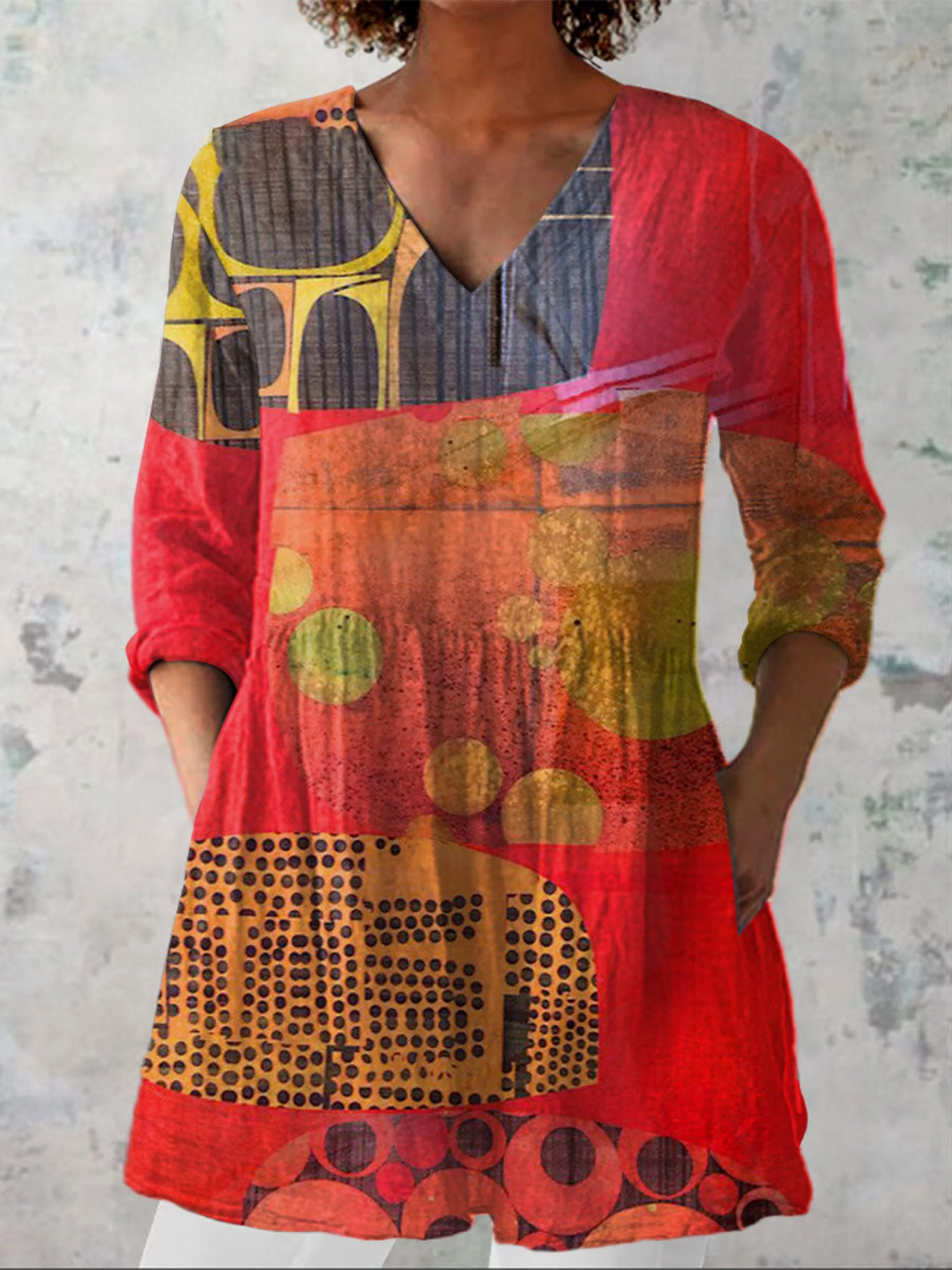 Skylar | Long Blouse with Expressive Pattern