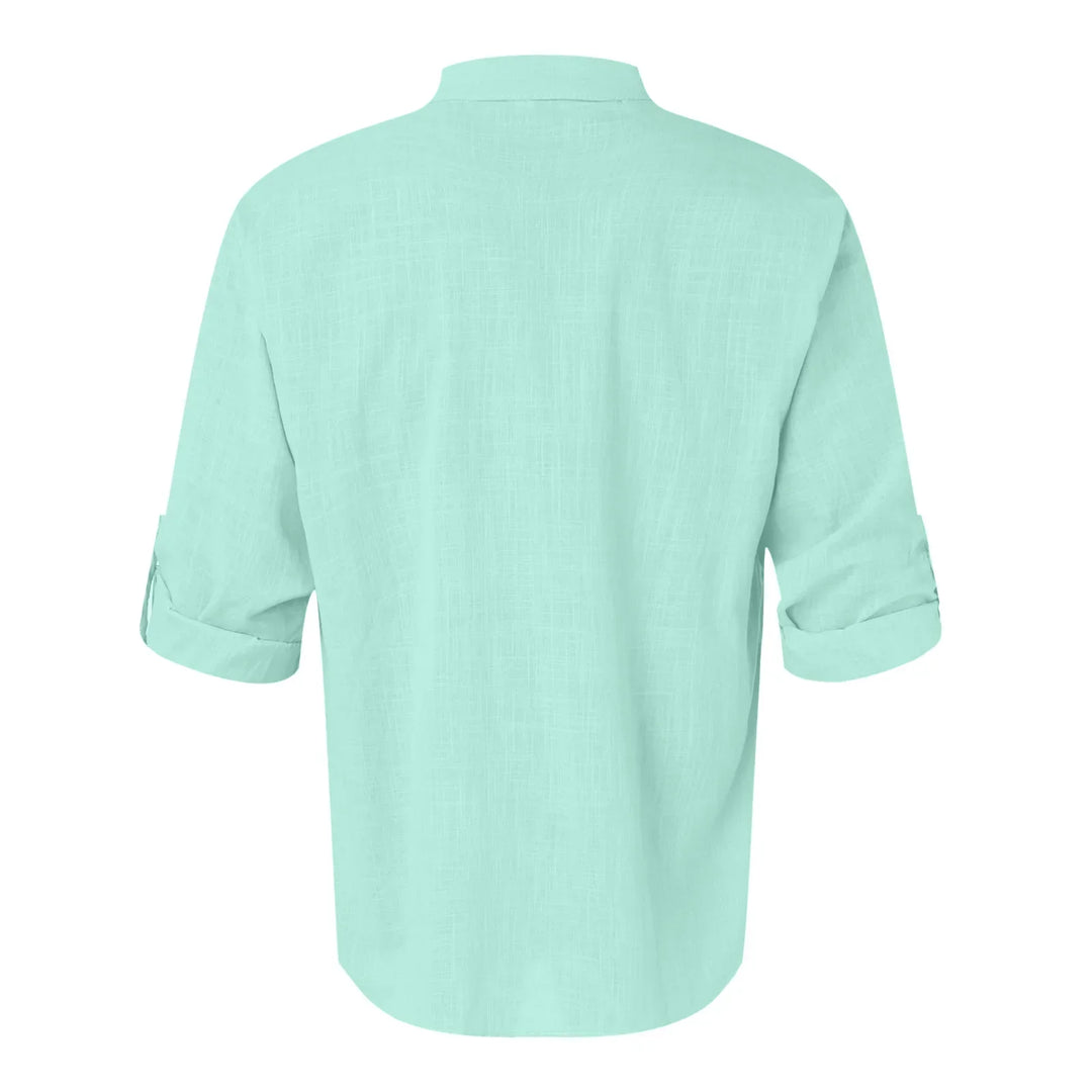Men's Casual Summer Shirt | Henley, Long Sleeve