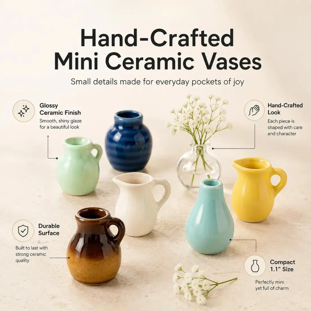 Roselle | Mini Vase Ceramic Magnets