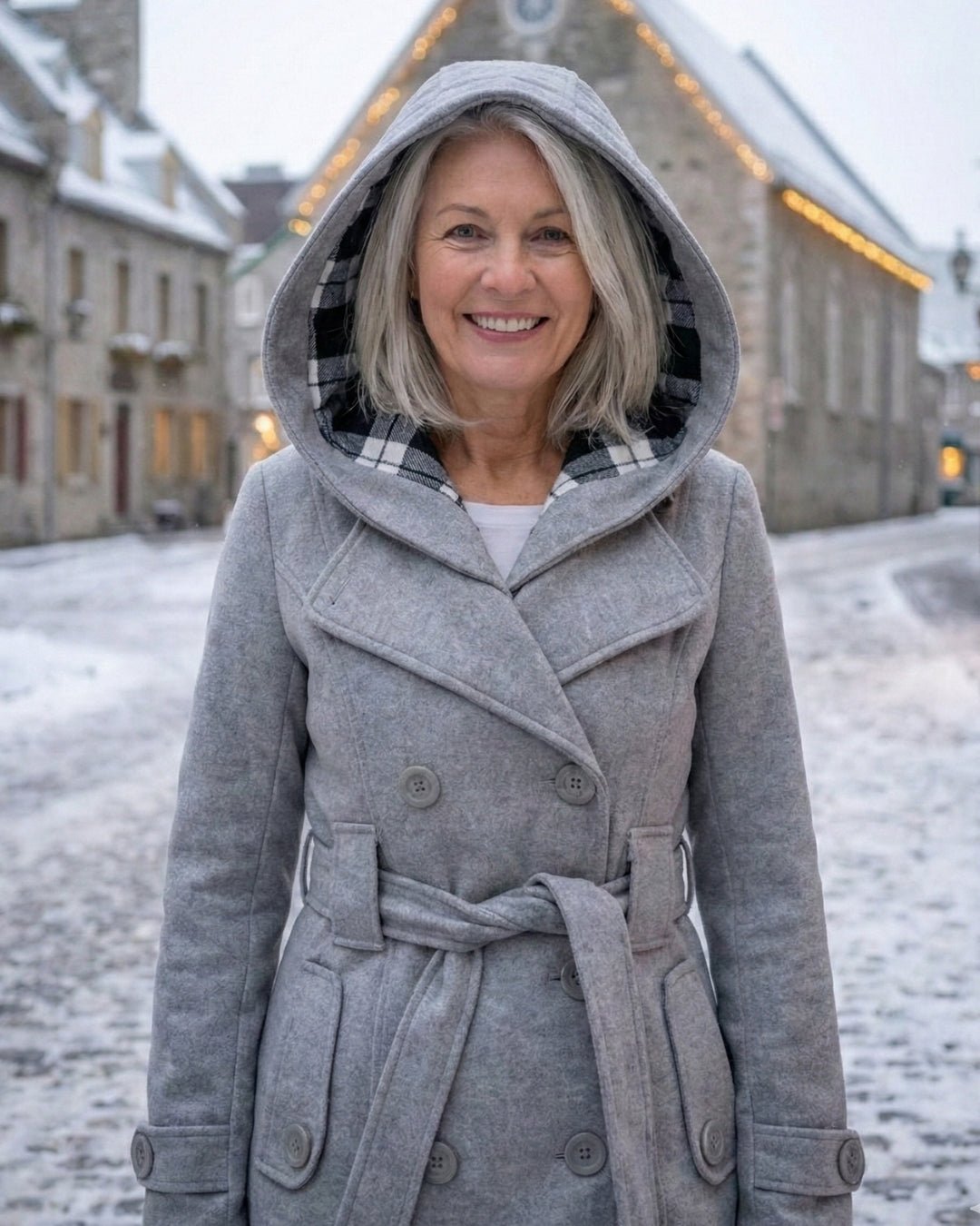 Sheila | Plaid Collar Wool Coat