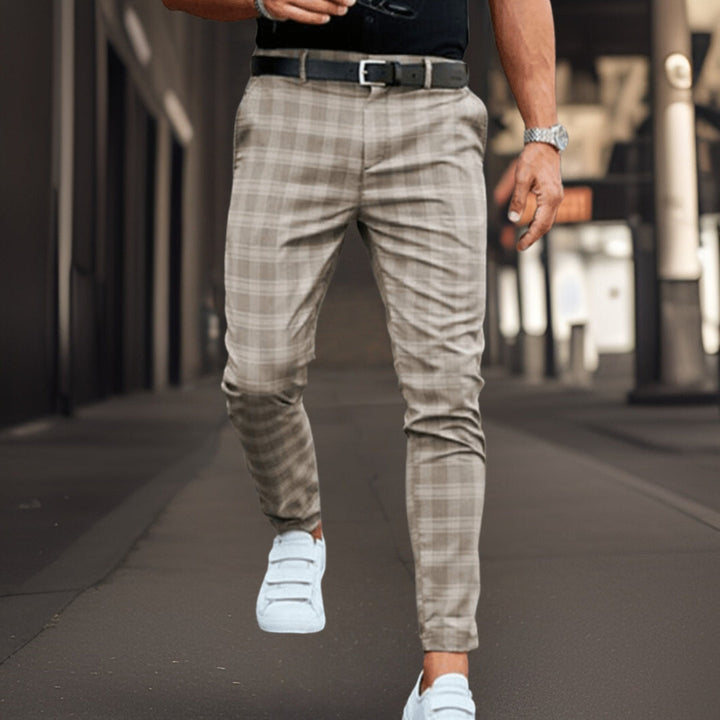 Elegant Checked Men's Trousers | Comfortable, Tailored Fit, Versatile Style