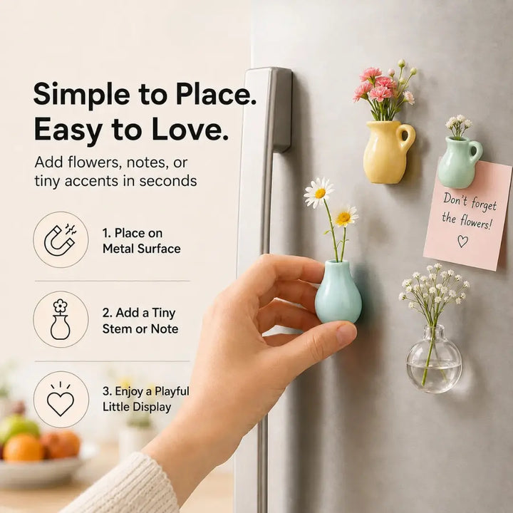 Roselle | Mini Vase Ceramic Magnets