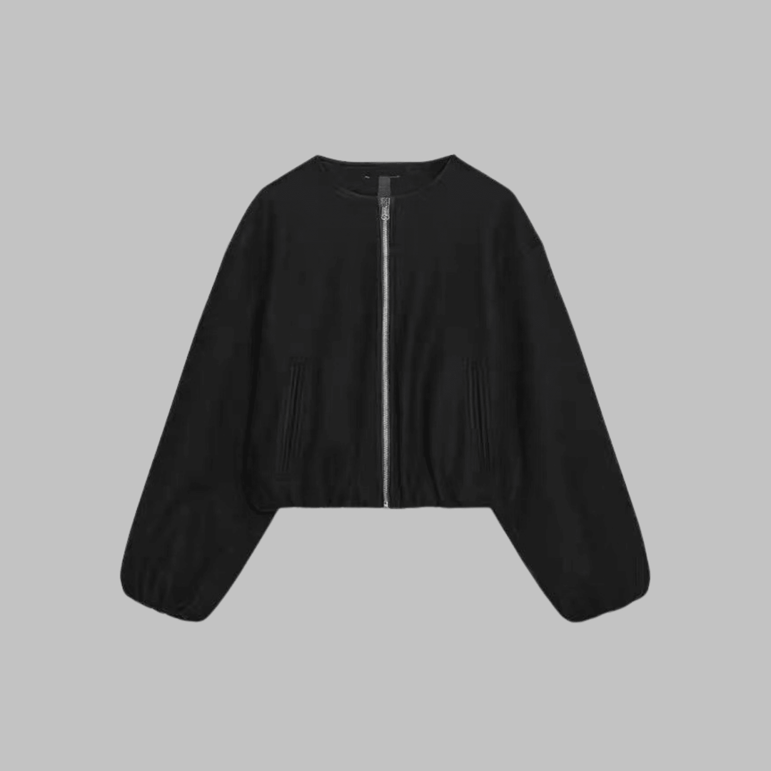 OVALIE™ - Chic Long Sleeve Zipper Crop Top Jacket