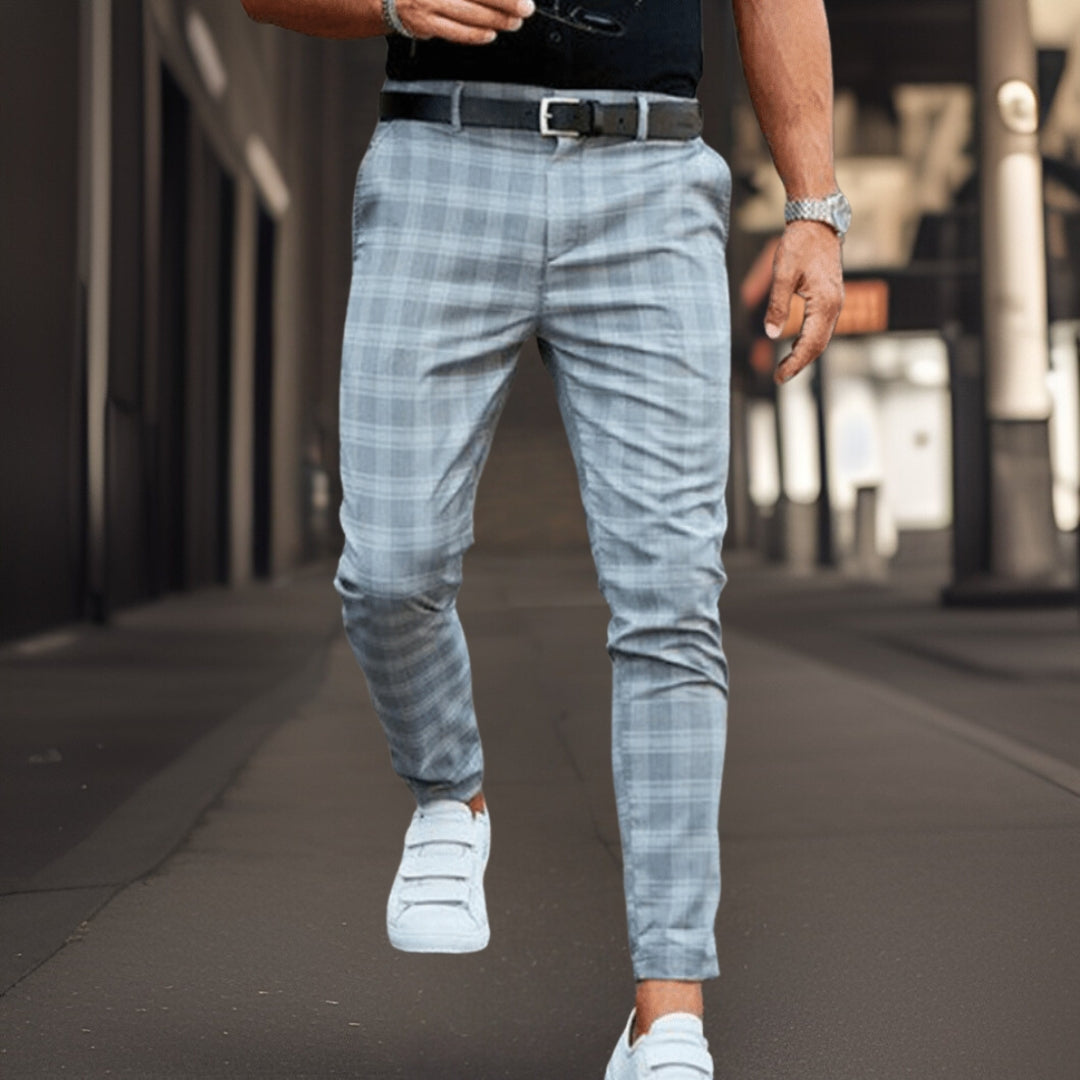 Elegant Checked Men's Trousers | Comfortable, Tailored Fit, Versatile Style