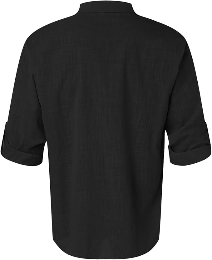 Men's Casual Summer Shirt | Henley, Long Sleeve