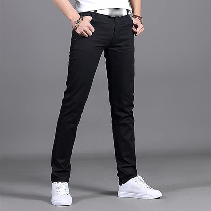 Men's Casual Chino Pants | Slim Fit, Black Stretch