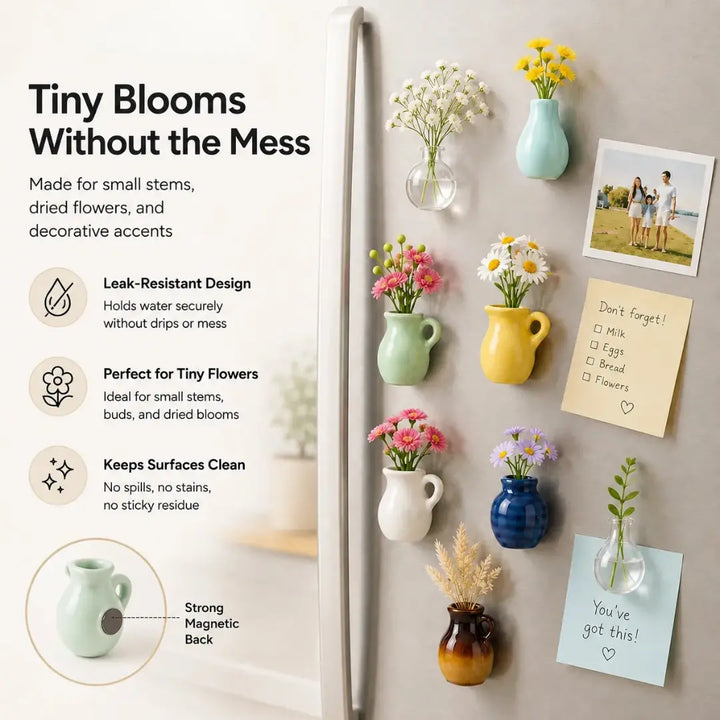 Roselle | Mini Vase Ceramic Magnets
