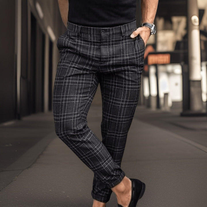Elegant Checked Men's Trousers | Comfortable, Tailored Fit, Versatile Style
