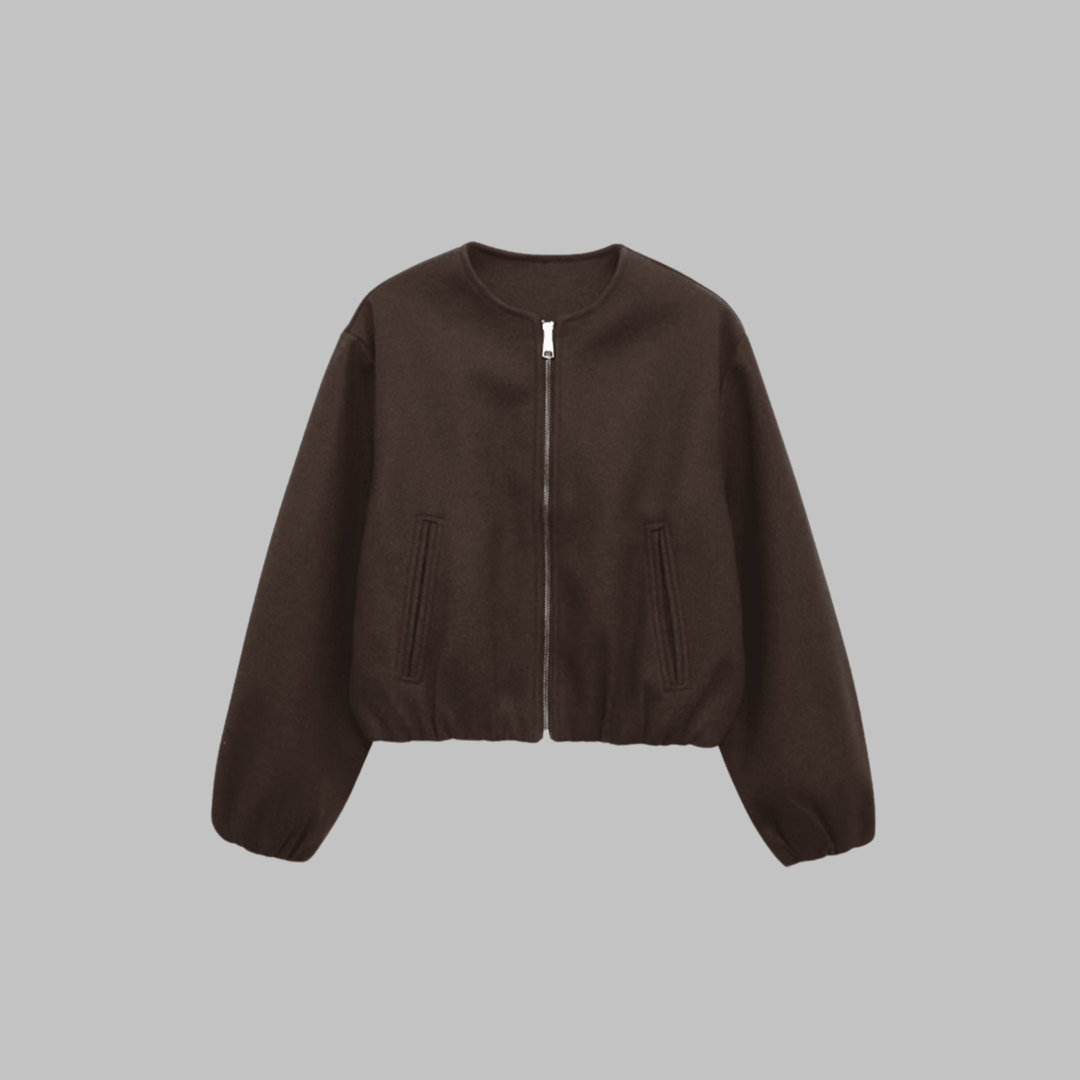 OVALIE™ - Chic Long Sleeve Zipper Crop Top Jacket