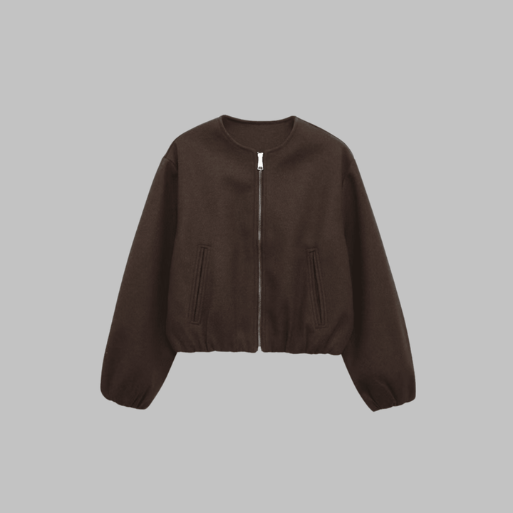 OVALIE™ - Chic Long Sleeve Zipper Crop Top Jacket