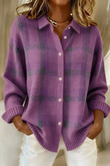 Rebecca | Relaxed Fit Checked Cardigan for Women