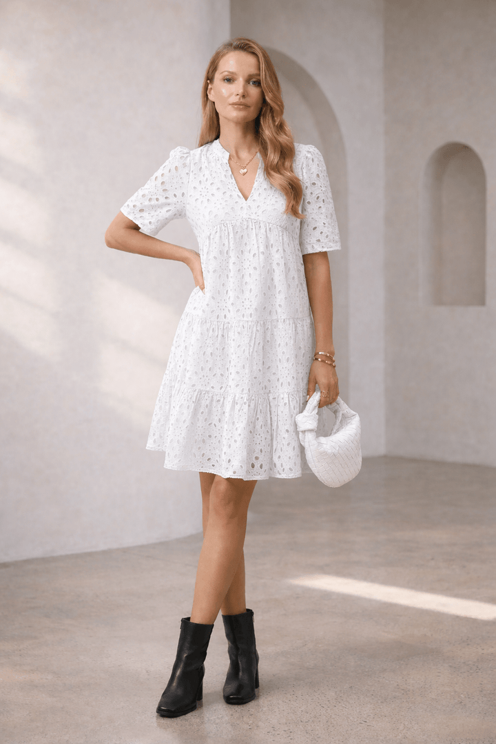 Isla | Broderie Mini Dress