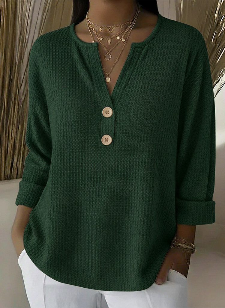 Henley Button Top for Women