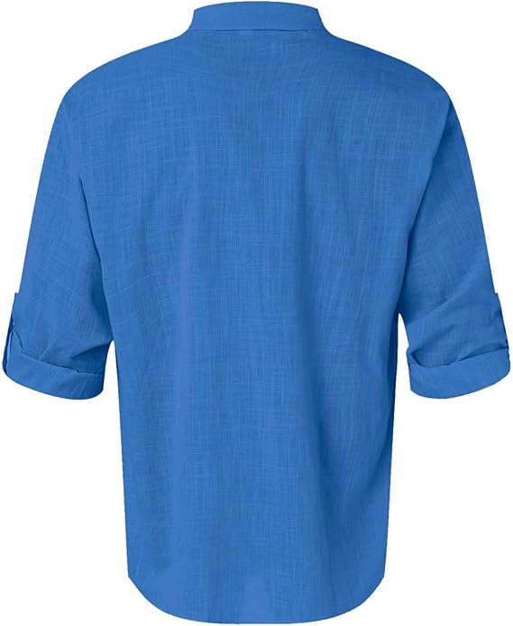 Men's Casual Summer Shirt | Henley, Long Sleeve