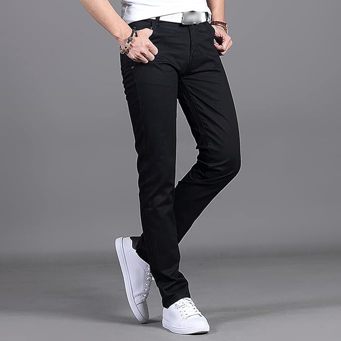 Men's Casual Chino Pants | Slim Fit, Black Stretch
