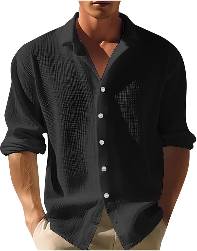 Men's Summer Casual Shirt | Lightweight, Long Sleeve