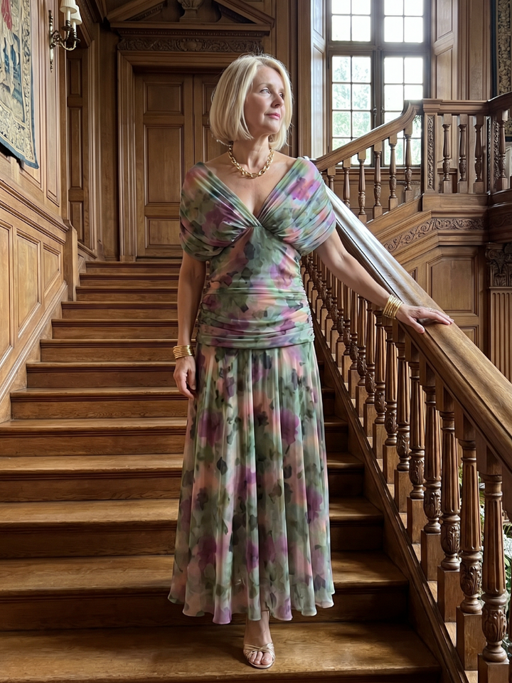 Ellis & Johnson™ | Off Shoulder Flow Midi Dress