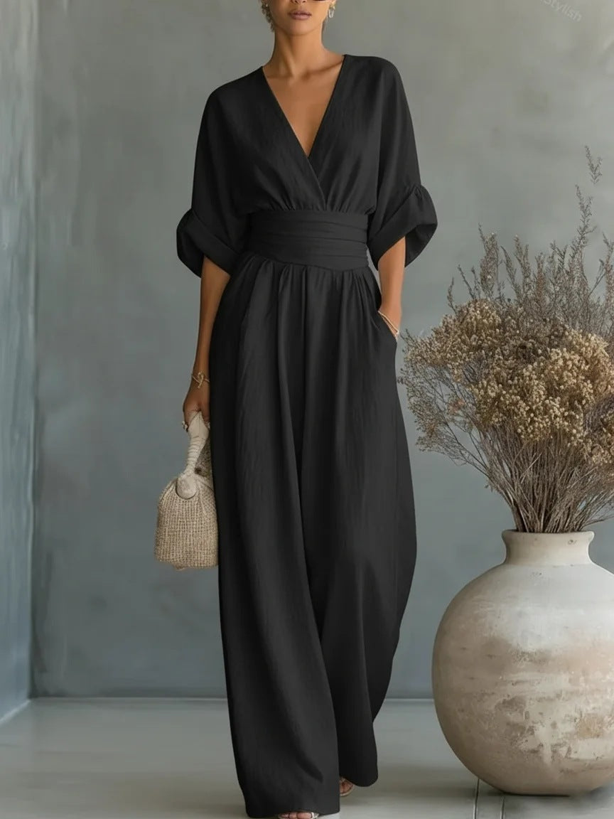 VALENCIA | Elegant Slimming Jumpsuit with V-Neck – Michael