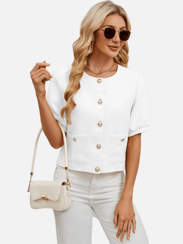 Vivian | Cropped Tweed Blazer Jacket