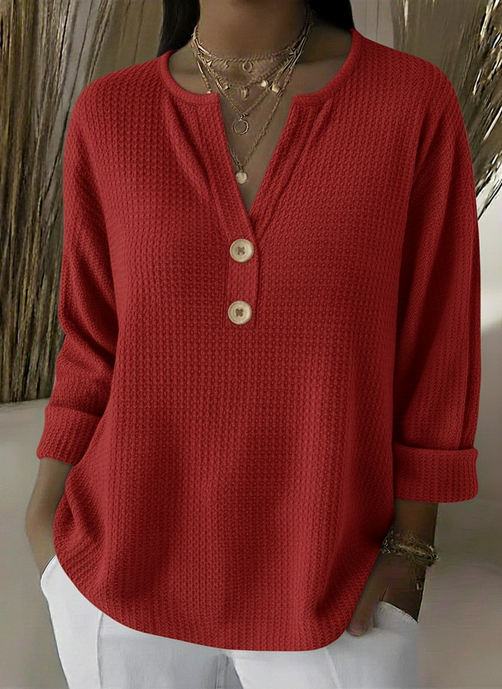 Henley Button Top for Women